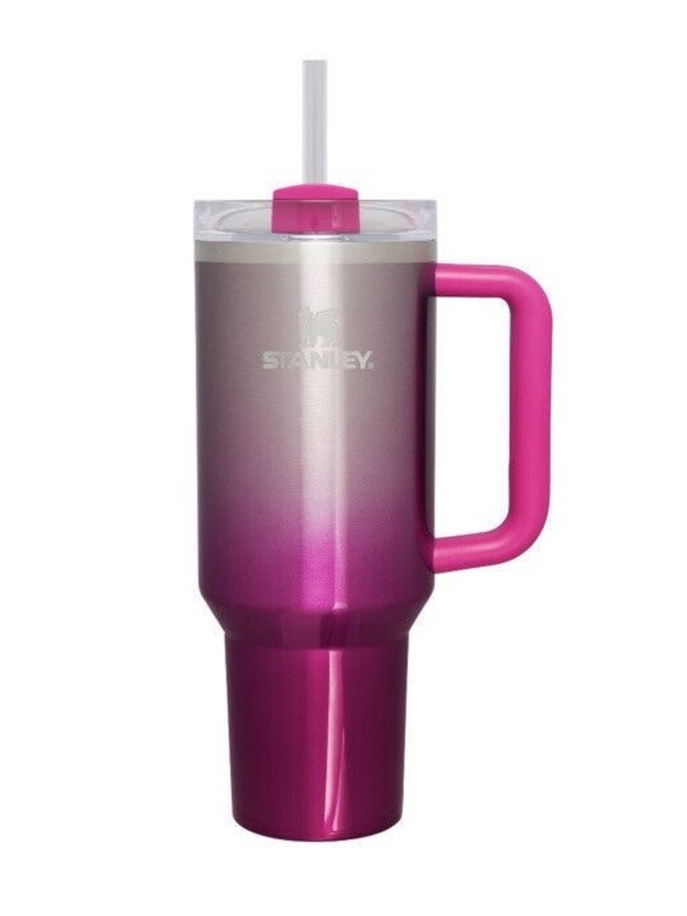 NWOT 30oz Stanley Pink Ombre Travel Tumbler with Straw & Handle